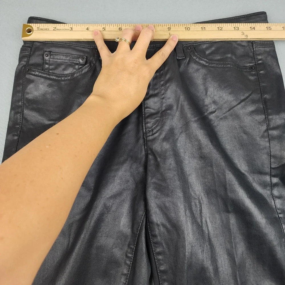Lauren Ralph Lauren Premier Skinny Ankle Jeans Womens 6 Black Coated Stretch